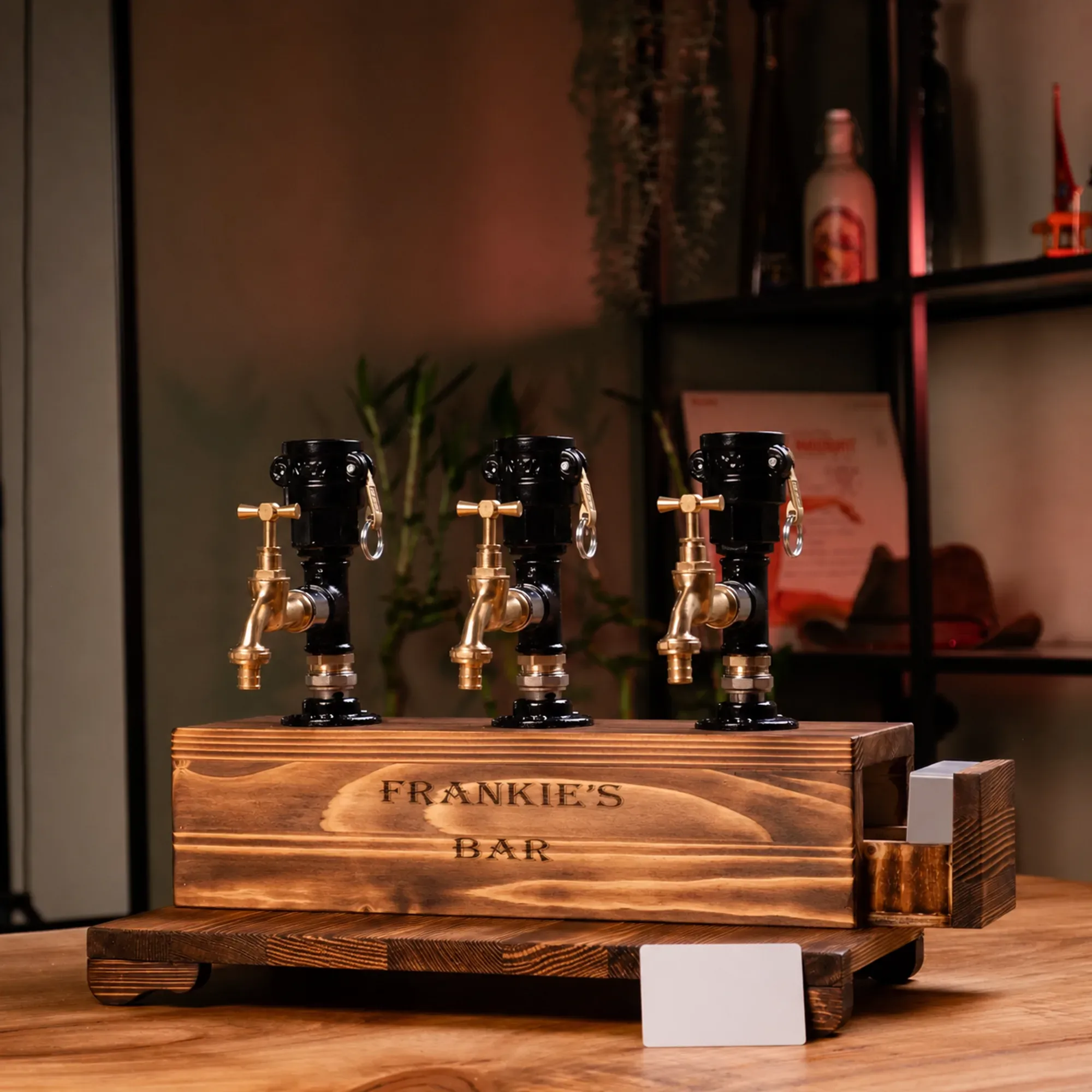 Zula | Hidden Locked Drawer Drink Dispenser (Card Lock) Shou Sugi Ban product photo