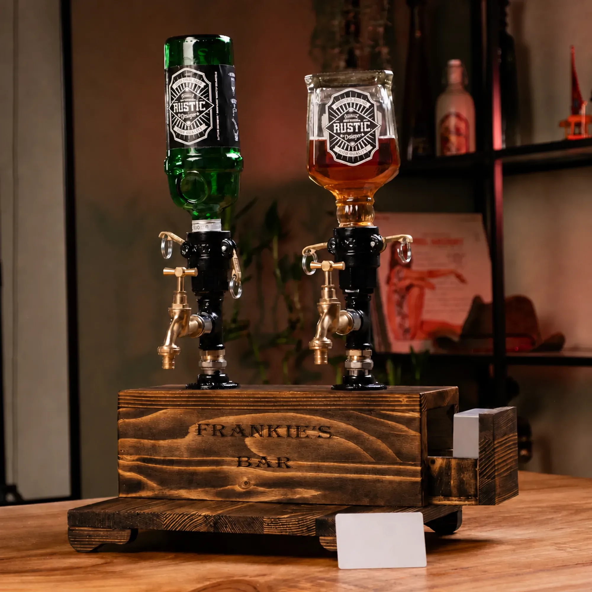Zula | Hidden Locked Drawer Drink Dispenser (Card Lock) Walnut product photo
