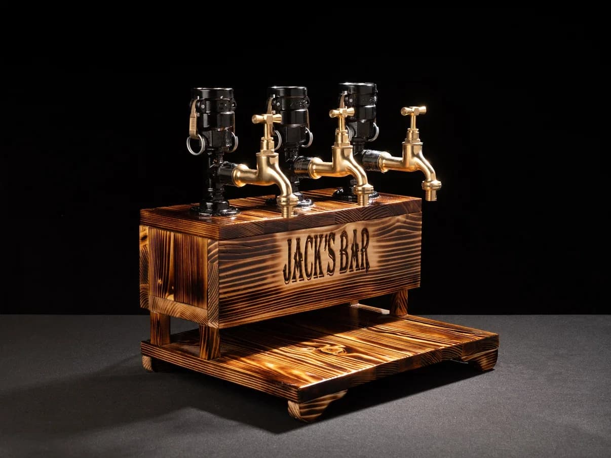 Tavus Personalized Wooden Drink Dispenser